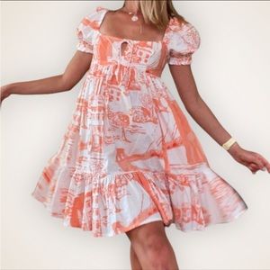Urban Outfitters Uo Wonderland Tie-back Babydoll Dress